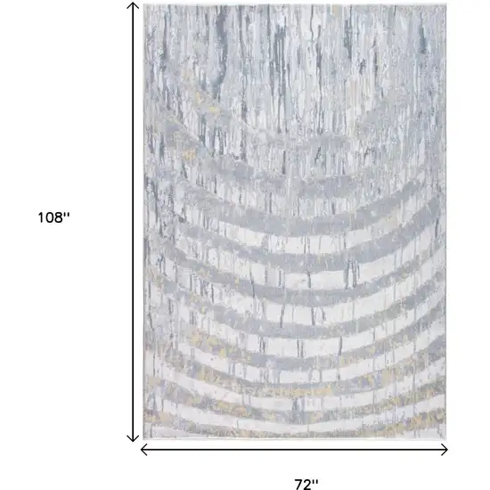 Gray And Ivory Abstract Area Rug Photo 9