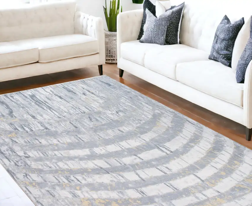 Gray Abstract Dhurrie Area Rug Photo 1
