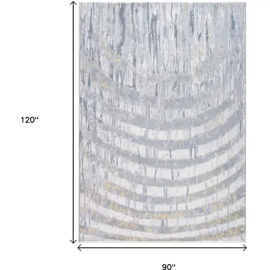 Gray And Ivory Abstract Area Rug Photo 9