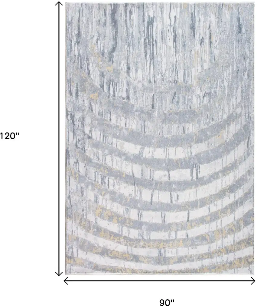 Gray And Ivory Abstract Area Rug Photo 9