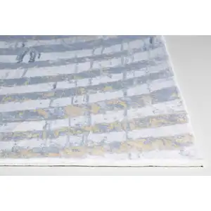 Photo of Gray Distressed Steps Abstract Runner Rug