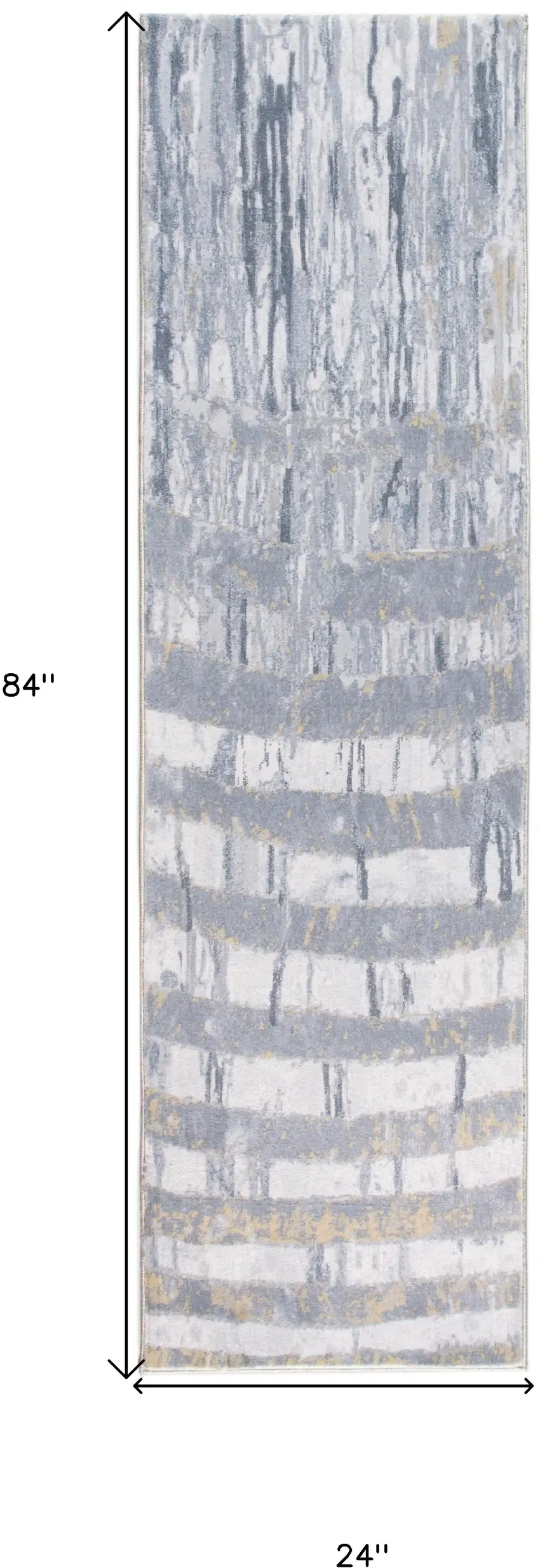 Gray Abstract Runner Rug Photo 3