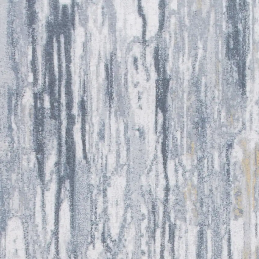 8' Gray And Ivory Abstract Runner Rug Photo 9