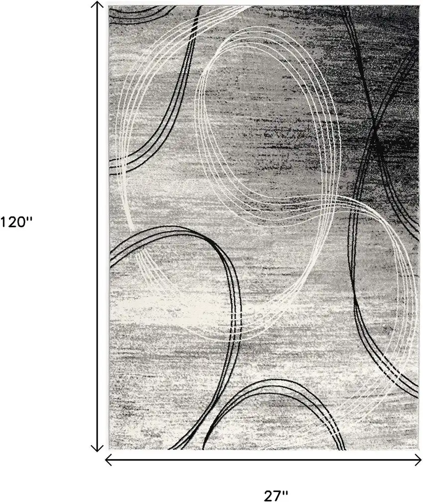 Gray Abstract Dhurrie Area Rug Photo 3