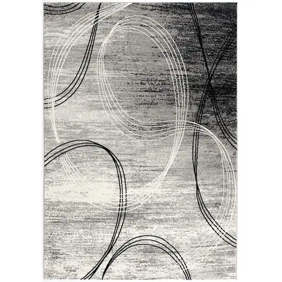 Gray Abstract Dhurrie Area Rug Photo 2