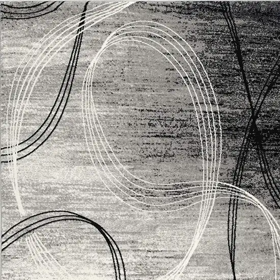 Gray Abstract Power Loom Area Rug Photo 8