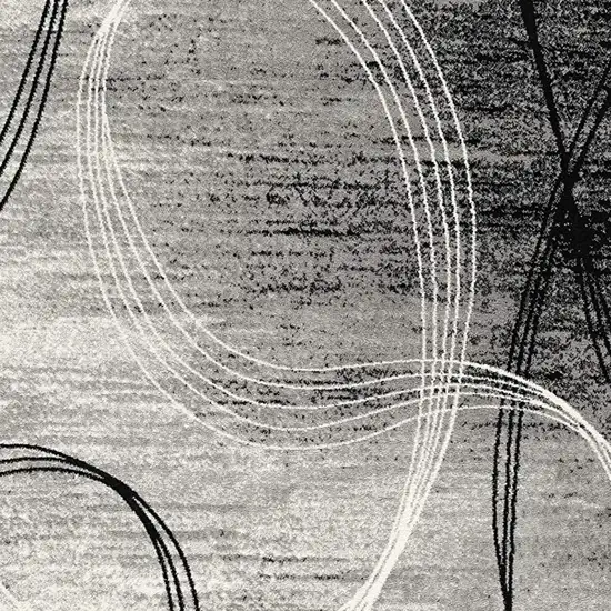 Gray Abstract Power Loom Area Rug Photo 6