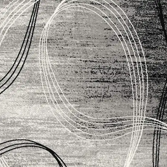 Gray Abstract Power Loom Area Rug Photo 4