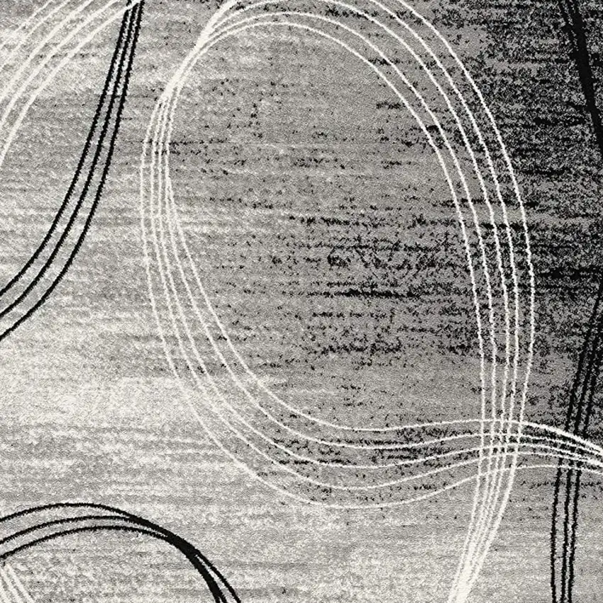 Gray Abstract Power Loom Area Rug Photo 4