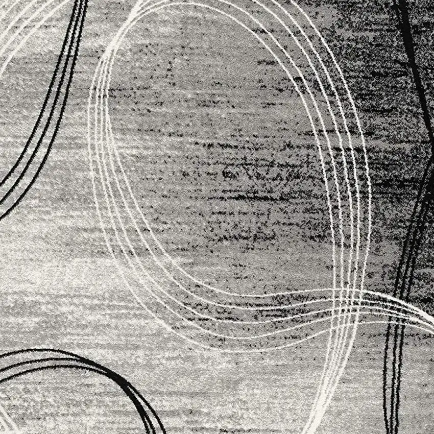 Gray Abstract Dhurrie Area Rug Photo 6