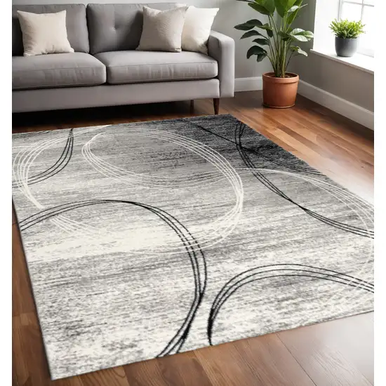 Gray Abstract Dhurrie Area Rug Photo 1