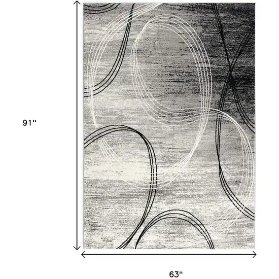 Gray Abstract Dhurrie Area Rug Photo 3