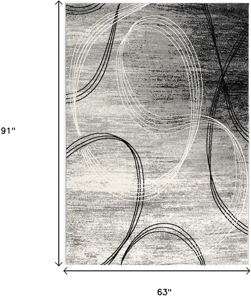 Gray Abstract Dhurrie Area Rug Photo 3