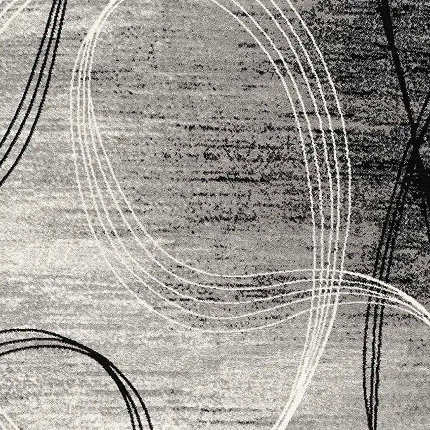 Gray Abstract Dhurrie Area Rug Photo 3