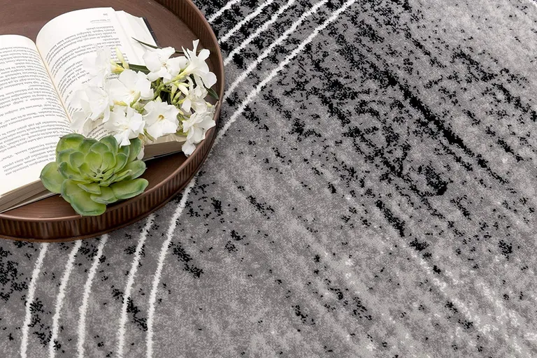 Gray Distressed Swirls Area Rug Photo 3