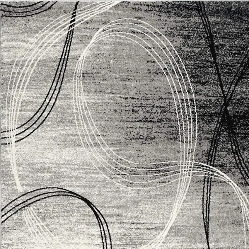 Gray Abstract Dhurrie Area Rug Photo 3