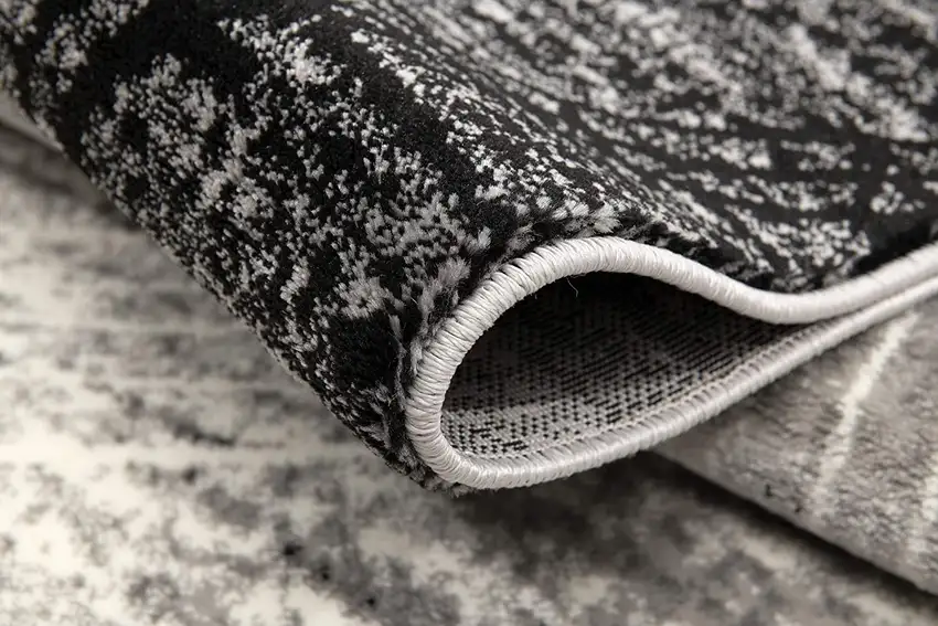 Gray Distressed Swirls Runner Rug Photo 7