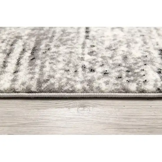 15' Gray Abstract Dhurrie Runner Rug Photo 7