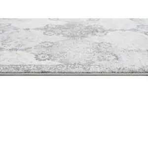 Photo of Gray Distressed Trellis Pattern Area Rug