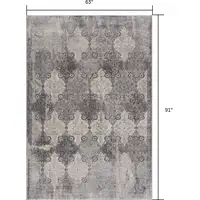 Photo of Gray Distressed Trellis Pattern Area Rug
