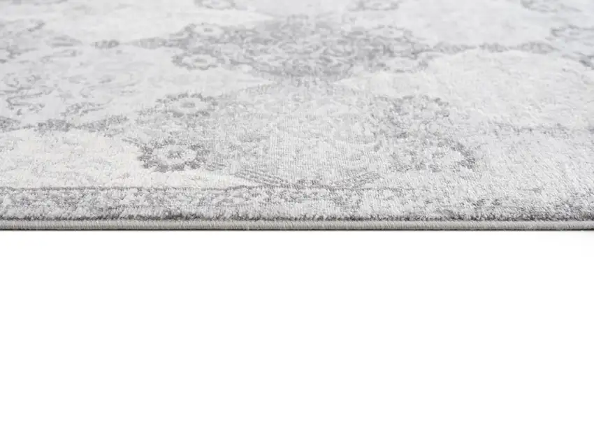 Gray Distressed Trellis Pattern Area Rug Photo 10