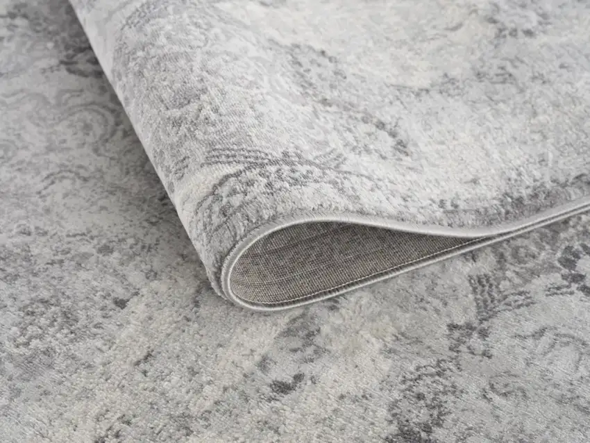 Gray Distressed Trellis Pattern Area Rug Photo 9