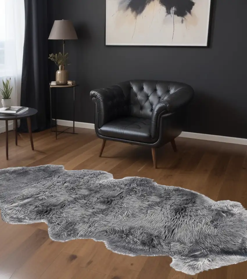 Grey Animal Print Area Rug Photo 2
