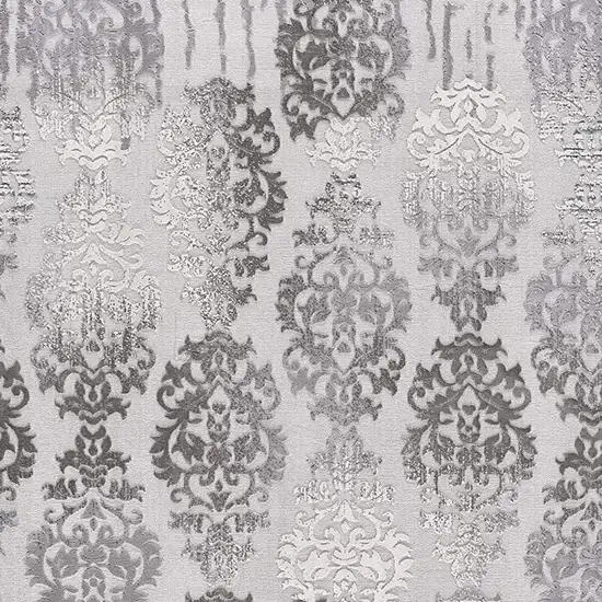 Gray Damask Power Loom Area Rug Photo 9