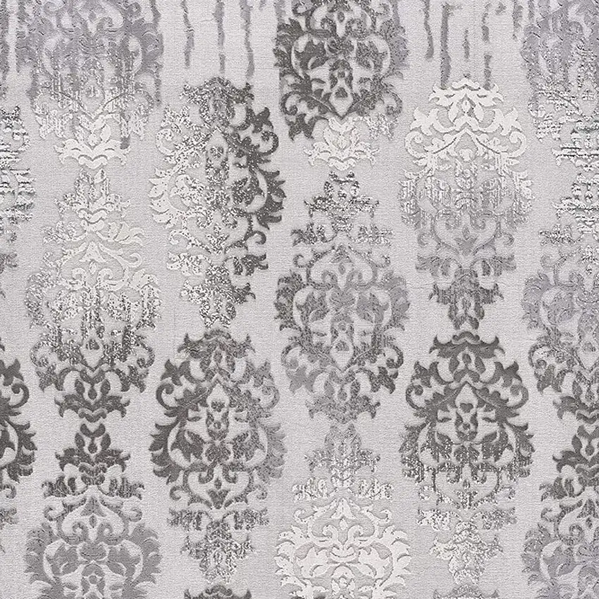 Gray Damask Power Loom Area Rug Photo 9