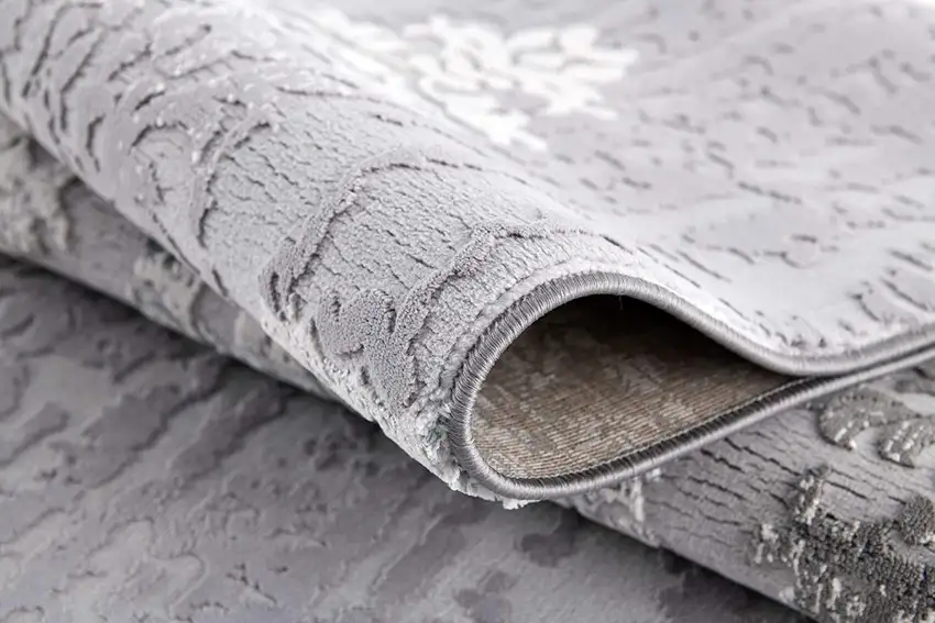 Gray Dripping Damask Area Rug Photo 6