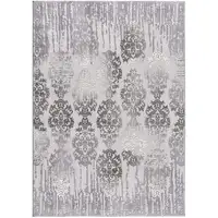 Photo of Gray Dripping Damask Area Rug