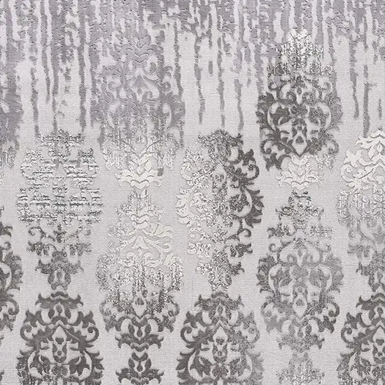 Gray Damask Power Loom Area Rug Photo 4