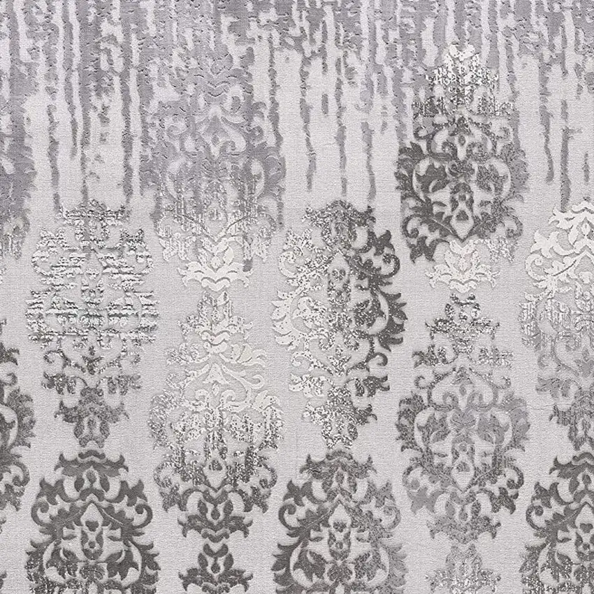 Gray Damask Power Loom Area Rug Photo 4