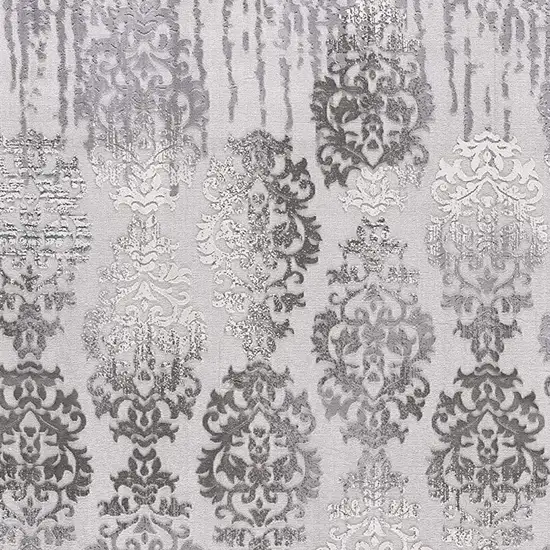 Gray Damask Power Loom Area Rug Photo 9