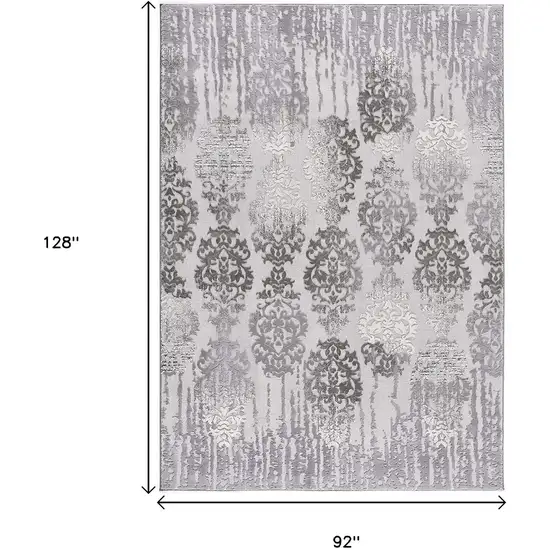 Gray Damask Power Loom Area Rug Photo 3