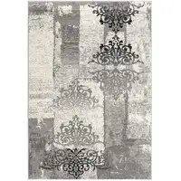 Photo of Gray Faded Filigree Pattern Area Rug