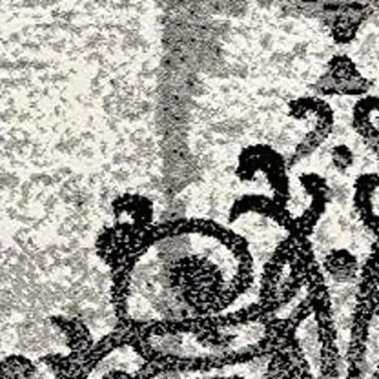 Gray Damask Dhurrie Area Rug Photo 3