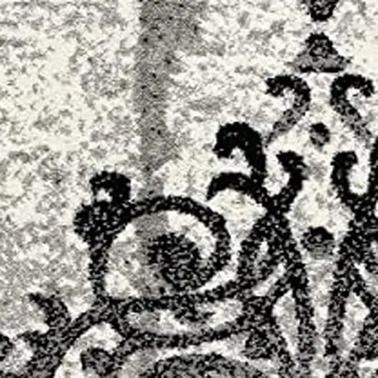 Gray Damask Dhurrie Area Rug Photo 4