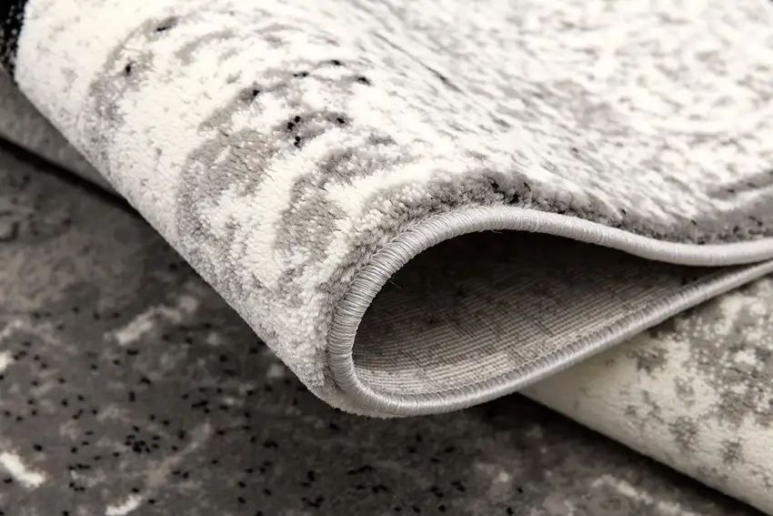 Gray Faded Filigree Pattern Runner Rug Photo 6