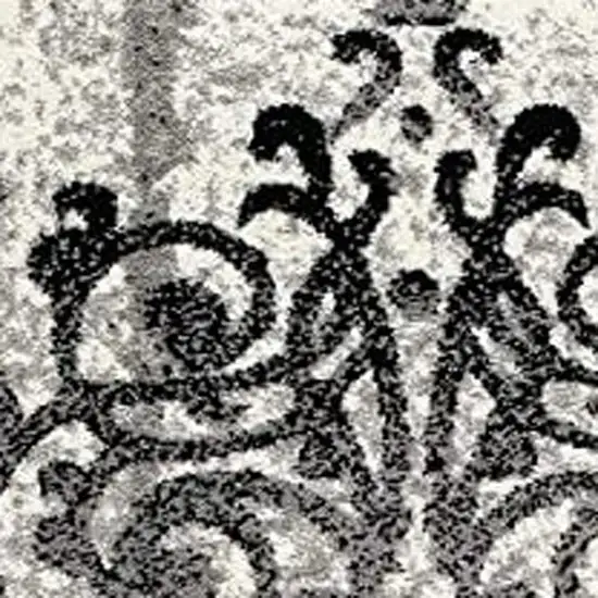 20' Gray Damask Dhurrie Runner Rug Photo 4