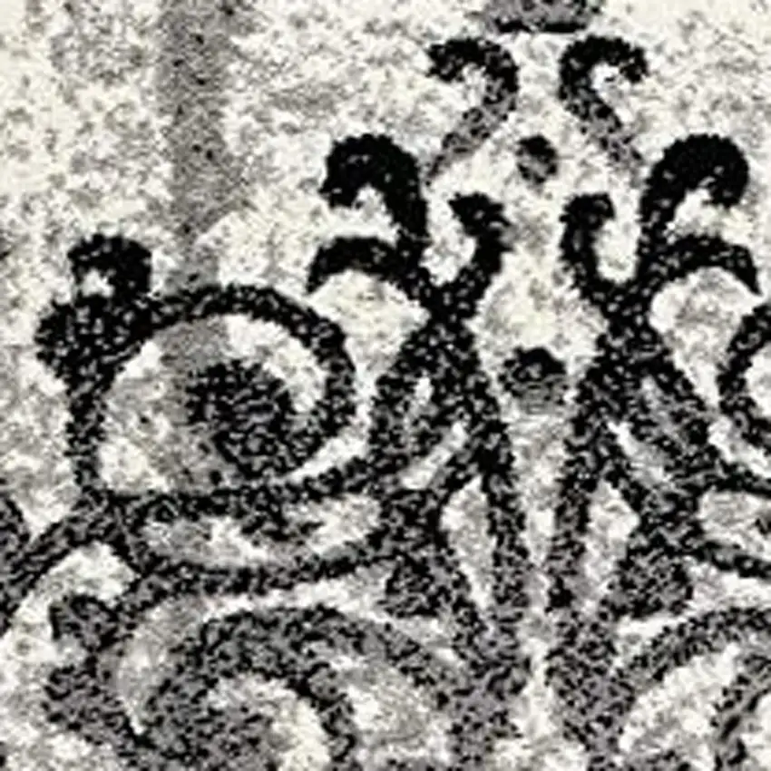 20' Gray Damask Dhurrie Runner Rug Photo 4