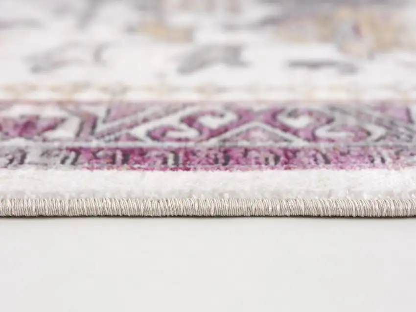 10' Gray And Ivory Oriental Runner Rug Photo 3