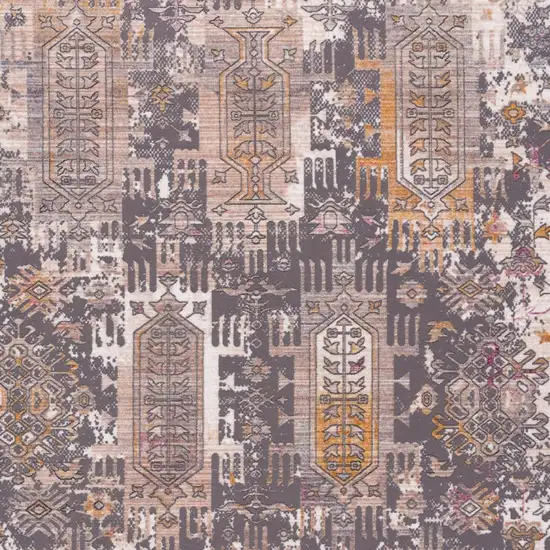 20' Gray And Ivory Oriental Runner Rug Photo 4