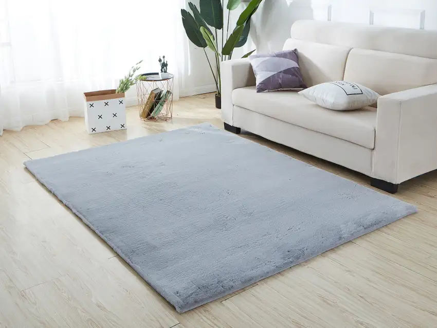 Gray Faux Fur Shag Non Skid Area Rug Photo 5