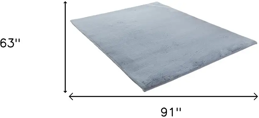Gray Faux Fur Shag Non Skid Area Rug Photo 8