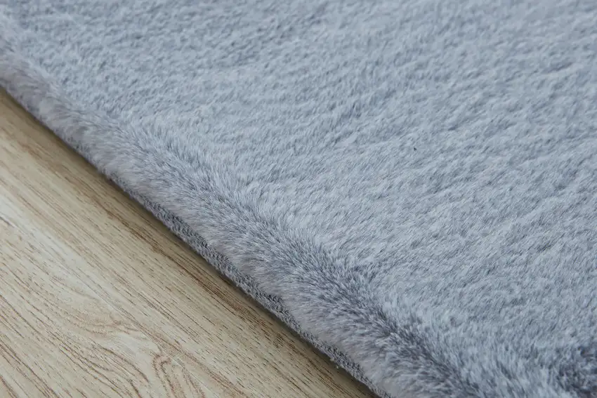 Gray Faux Fur Shag Non Skid Area Rug Photo 6