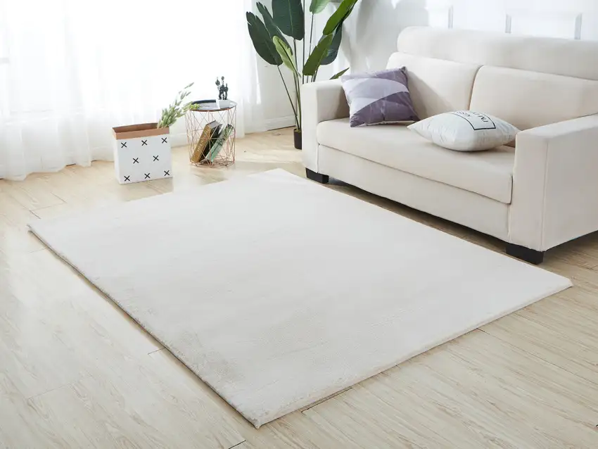 Gray Faux Fur Shag Non Skid Area Rug Photo 5