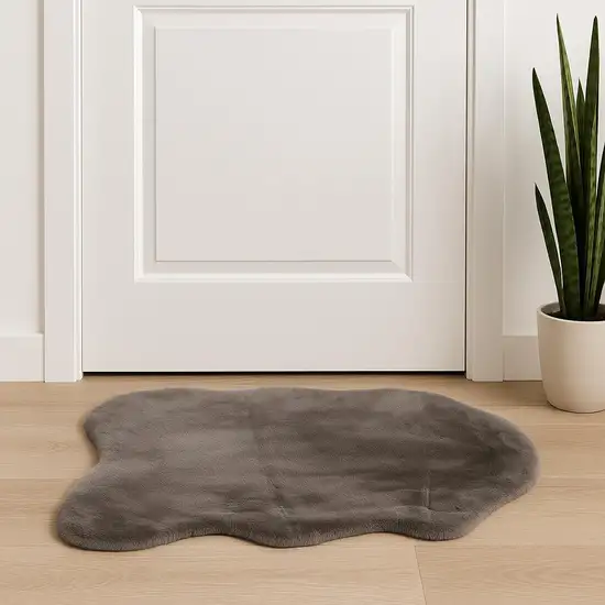 Gray Shag Hand Knotted Area Rug Photo 1