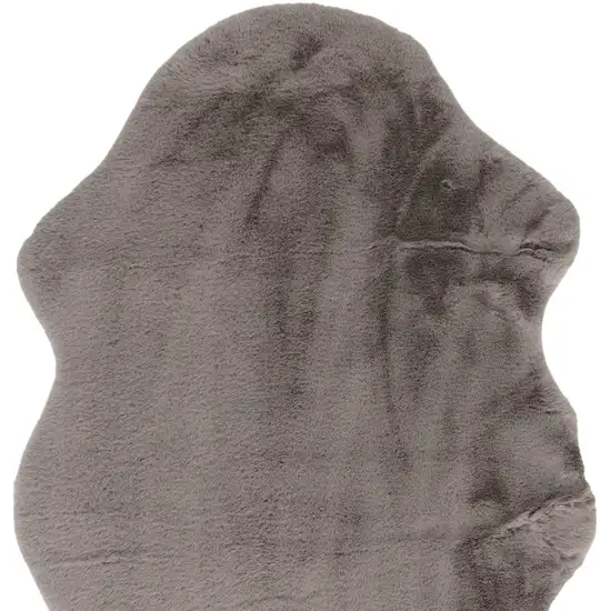 Gray Faux Rabbit Fur Area Rug Photo 4