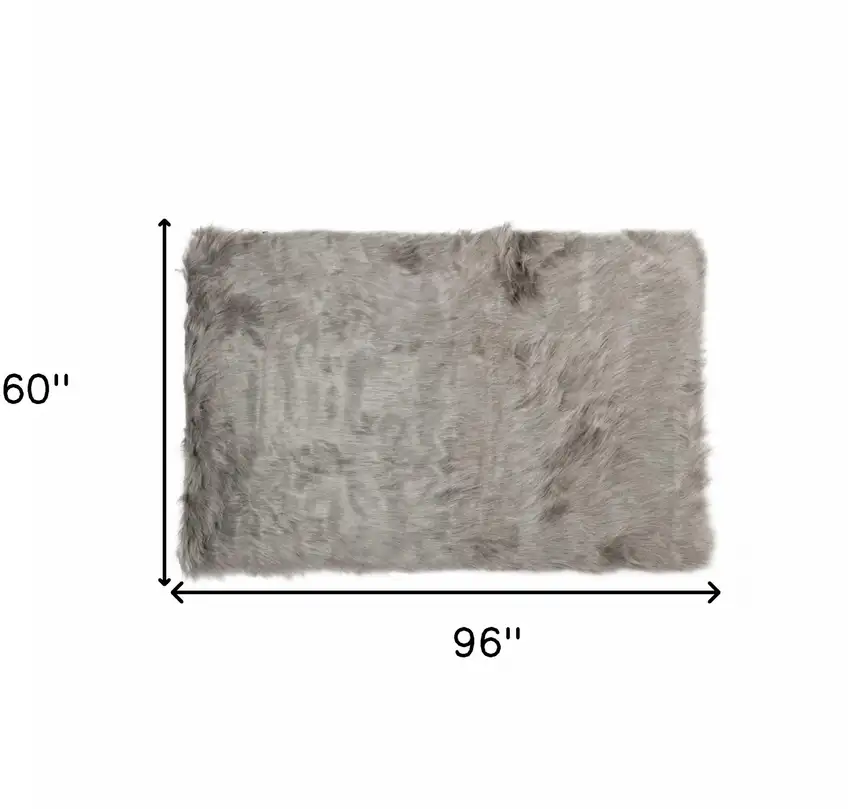 Gray Faux Sheepskin Area Rug Photo 3